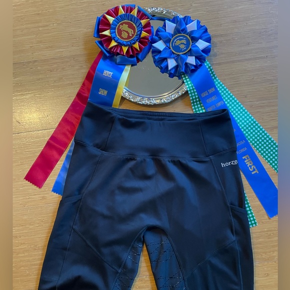 Horze Pull On Riding Tights - Full Seat Silicone - Picture 2 of 6